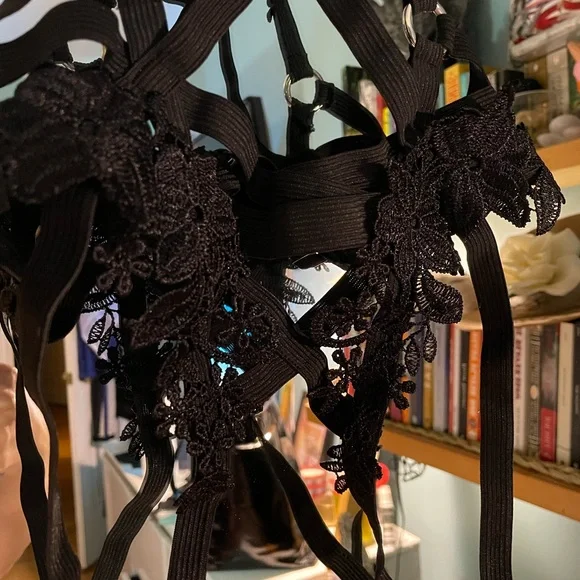 Black Floral Lovechild Boudoir Body Cage - Picture 4 of 4
